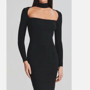 Revolve SER.O.YA Dress Womens Size S  Black Dani Bodycon Cutout Long Sleeve